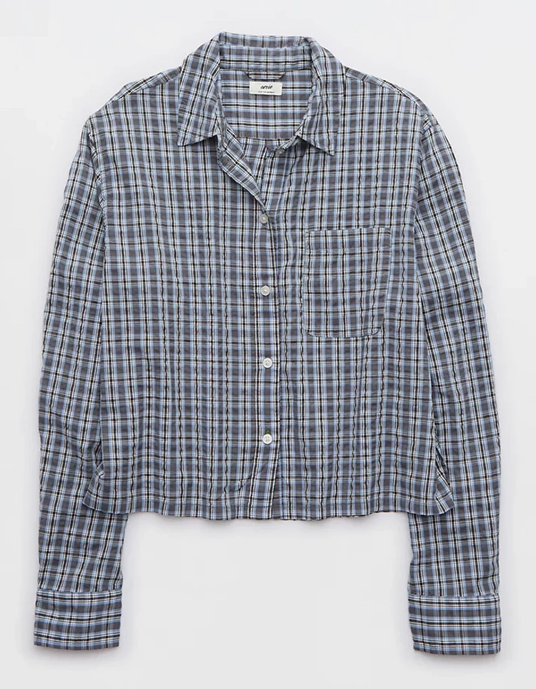 Aerie Off-Duty Seersucker Pajama Shirt