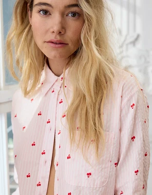 Aerie Off-Duty Seersucker Pajama Shirt