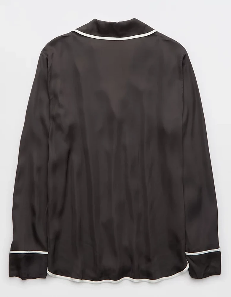 Aerie Off-Duty Satin Piping Shirt