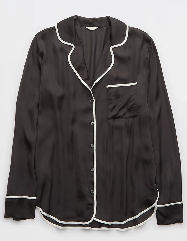 Aerie Off-Duty Satin Piping Shirt