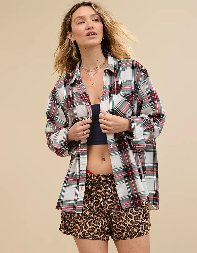 Aerie Off-Duty Flannel Pajama Shirt