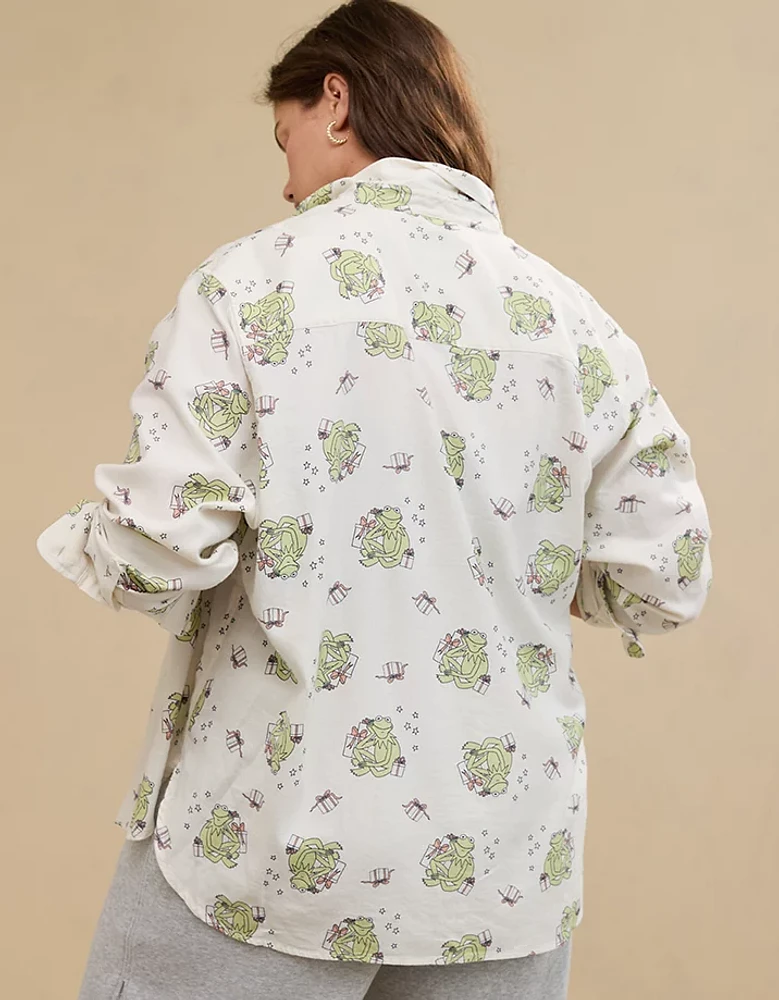 Aerie Disney Off-Duty Flannel Pajama Shirt