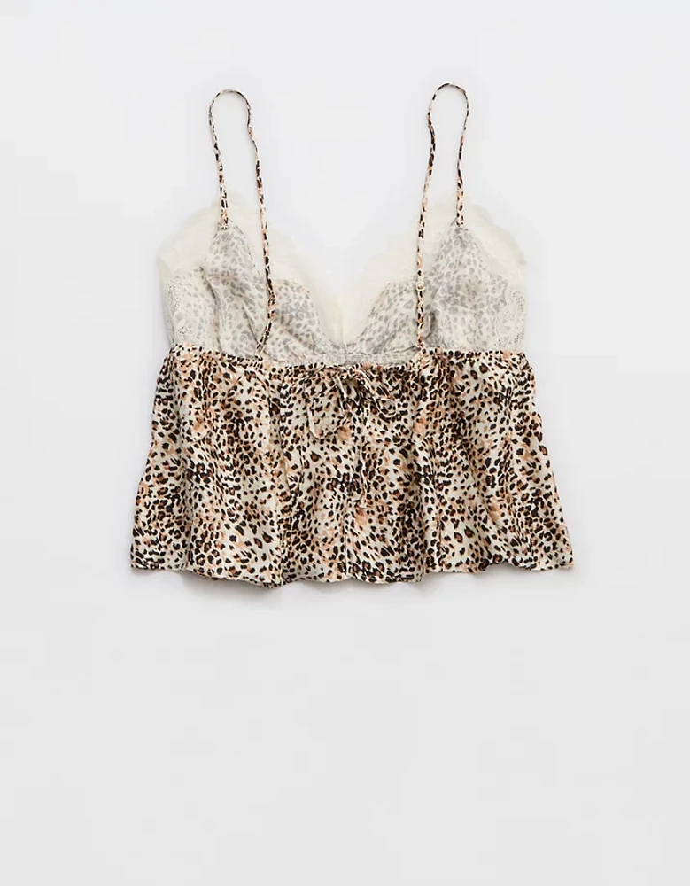 Aerie Off-Duty Satin Flirty Tank
