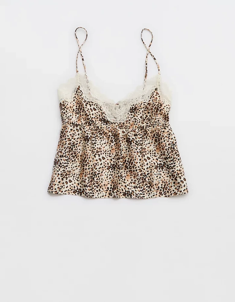 Aerie Off-Duty Satin Flirty Tank