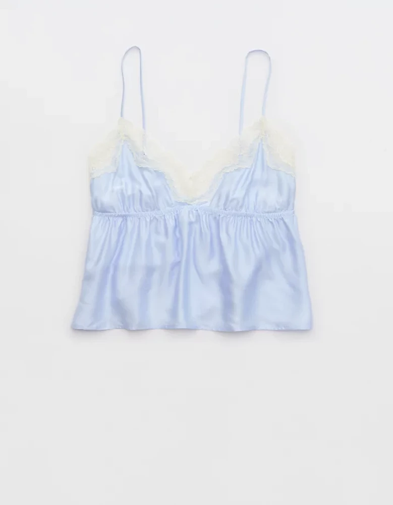 Aerie Off-Duty Satin Flirty Tank