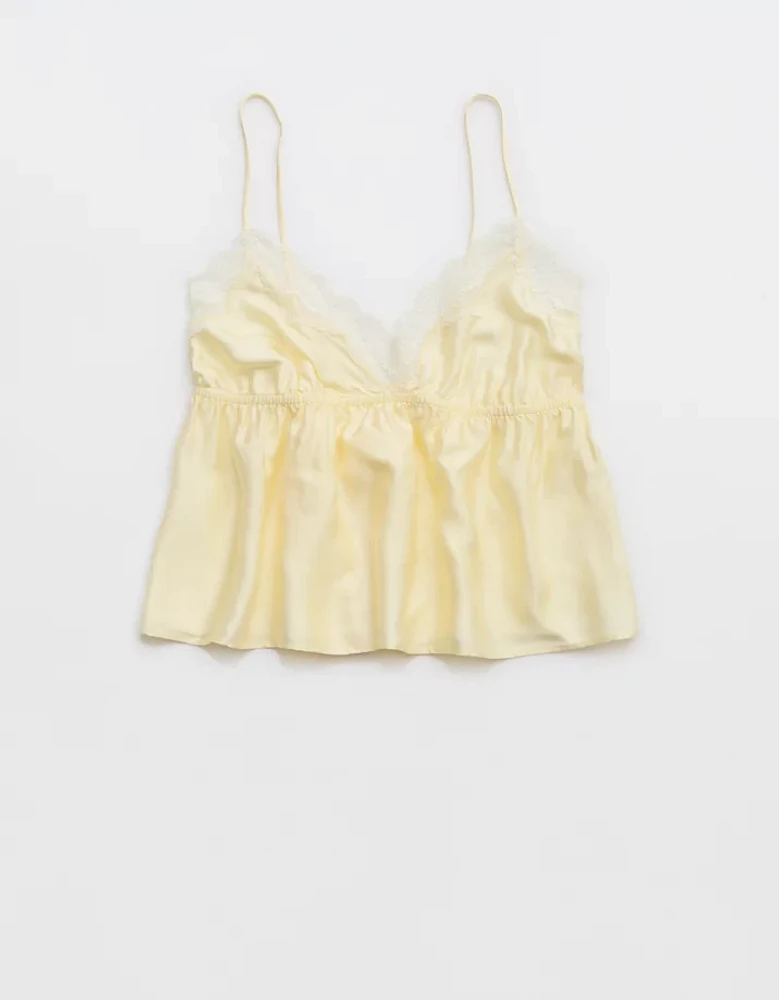 Aerie Off-Duty Satin Flirty Tank