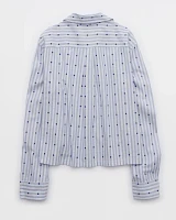 Aerie Off-Duty Poplin Tie Front Pajama Shirt