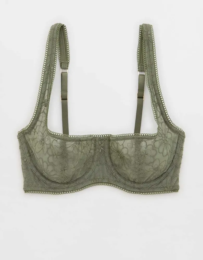 Aerie Real Power Unlined Embroidery Bra