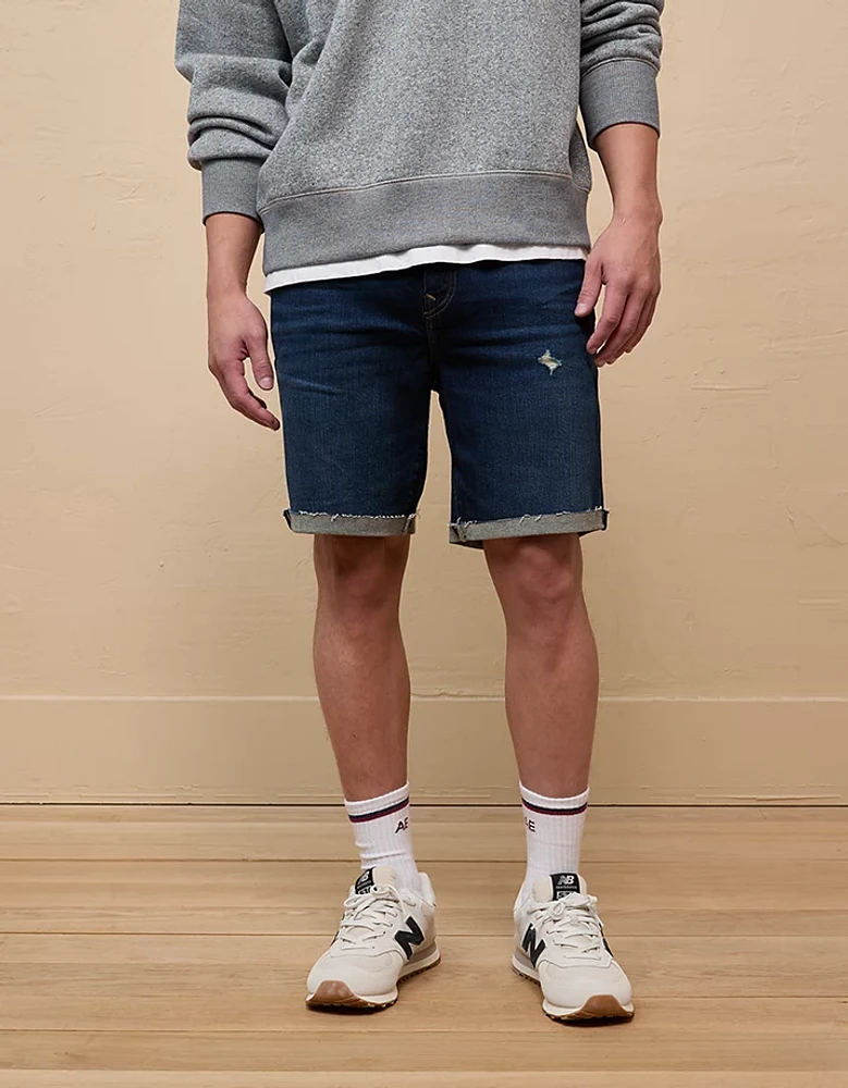 AE AirFlex+ Distressed 9" Denim Short