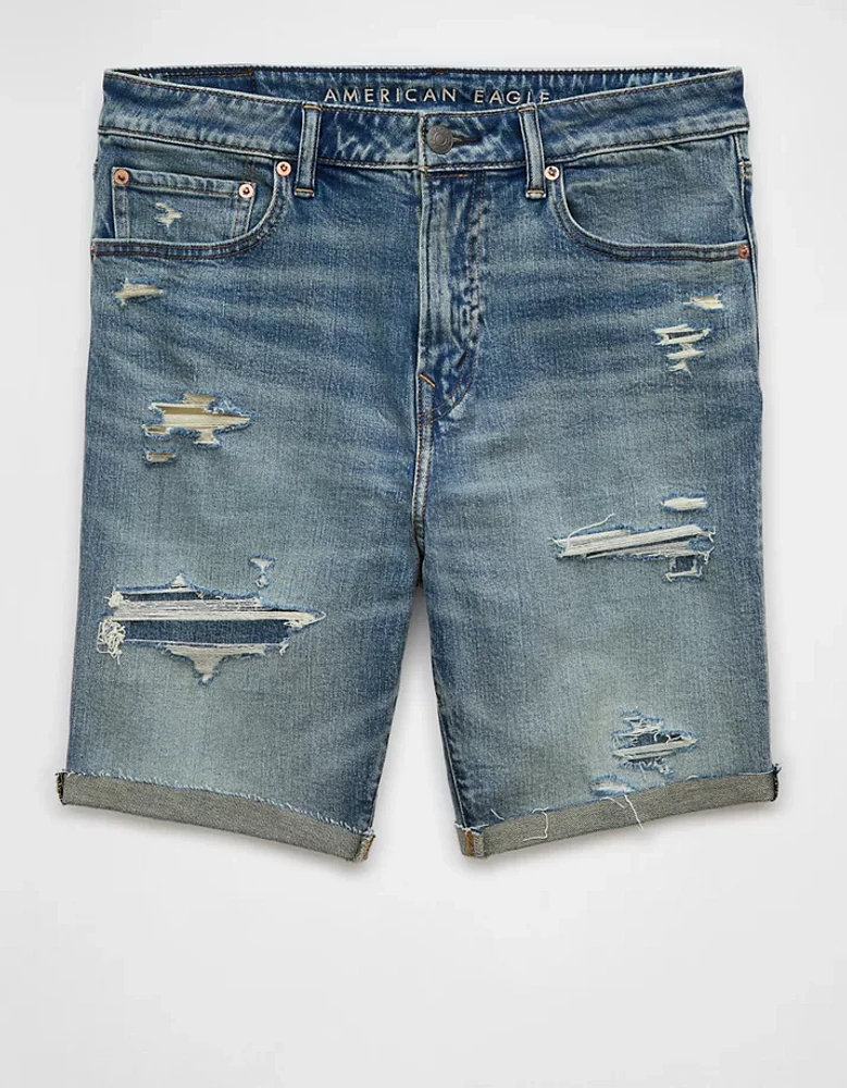AE 9" AirFlex+ Patched Denim Short