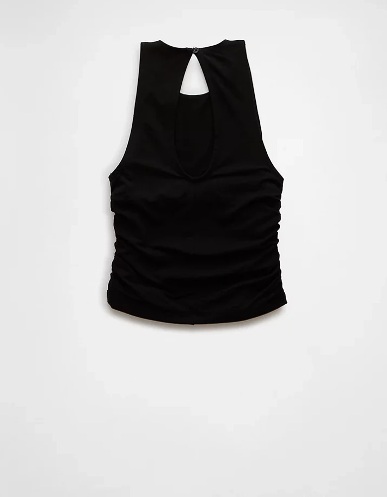 AE Keyhole Back High Neck Tank Top