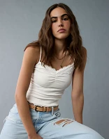 Camisole en dentelle froncée à l’avant AE