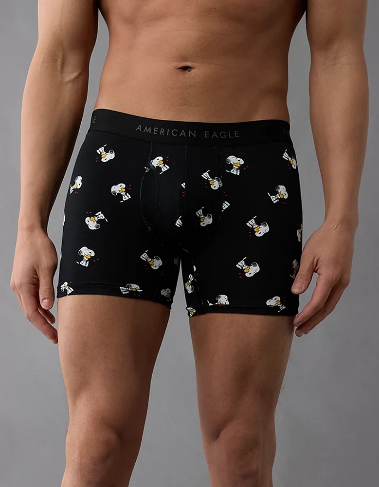 Caleçon boxeur ajusté classique de 4,5 po bisous la Saint-Valentin Snoopy pour hommes AEO