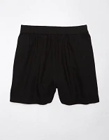 Jupe-short portefeuille en mélange de lin AE