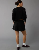 Jupe-short portefeuille en mélange de lin AE