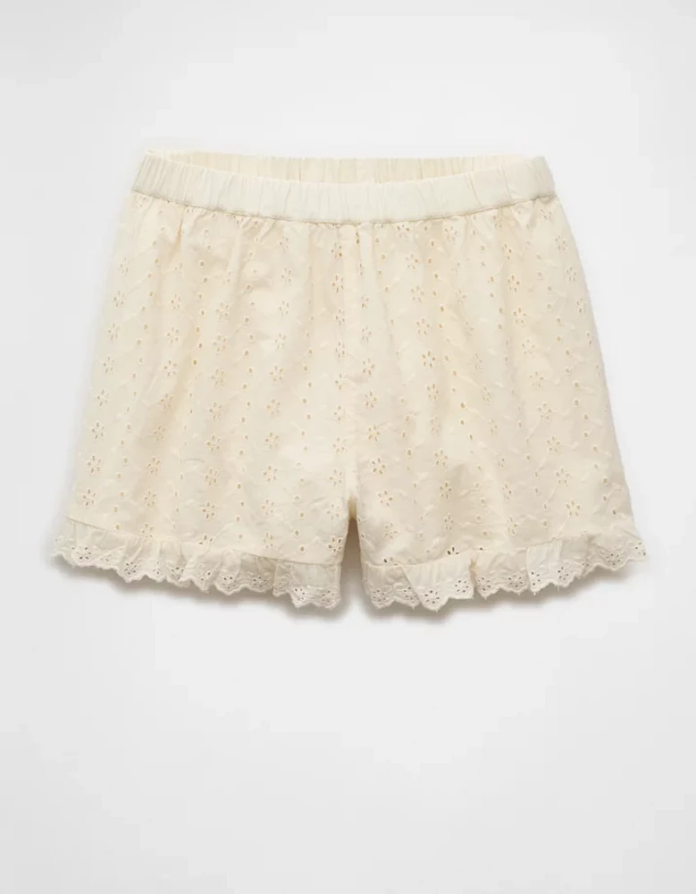 Short à taille haute et œillets avec volants AE