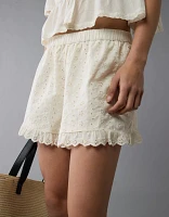 Short à taille haute et œillets avec volants AE