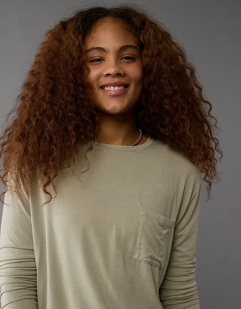 AE Soft & Sexy Long-Sleeve Pocket T-Shirt