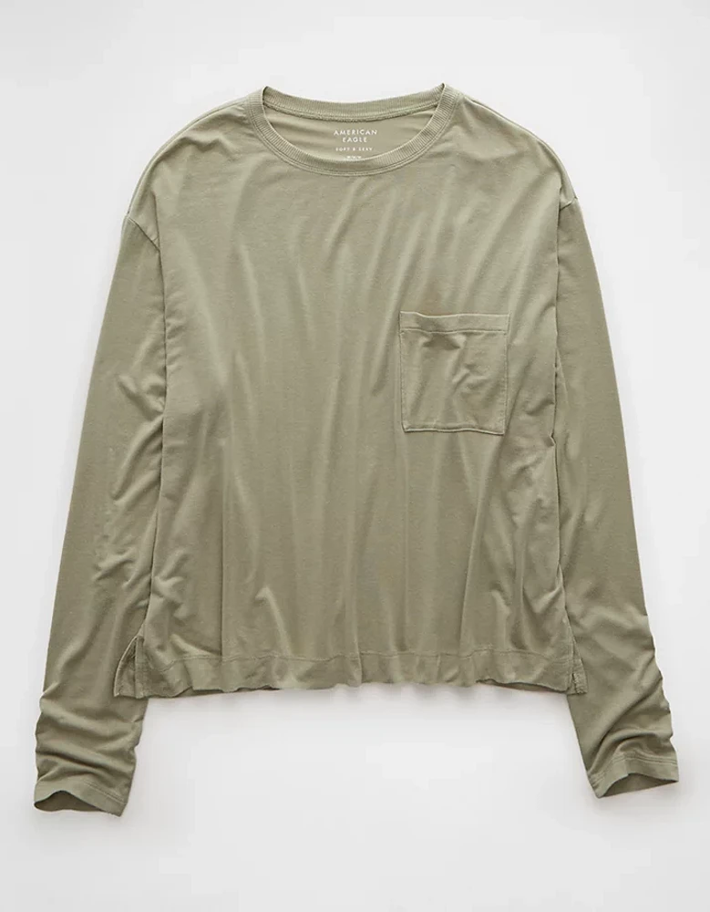 AE Soft & Sexy Long-Sleeve Pocket T-Shirt