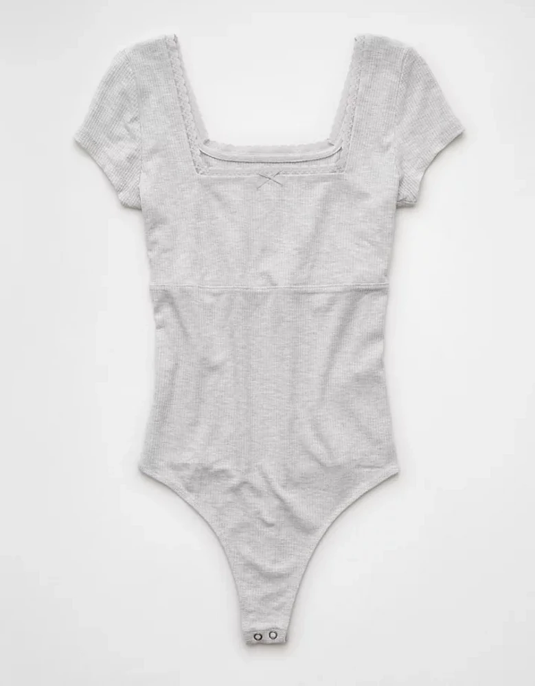 AE Short Sleeve Square Neck Bow Bodysuit