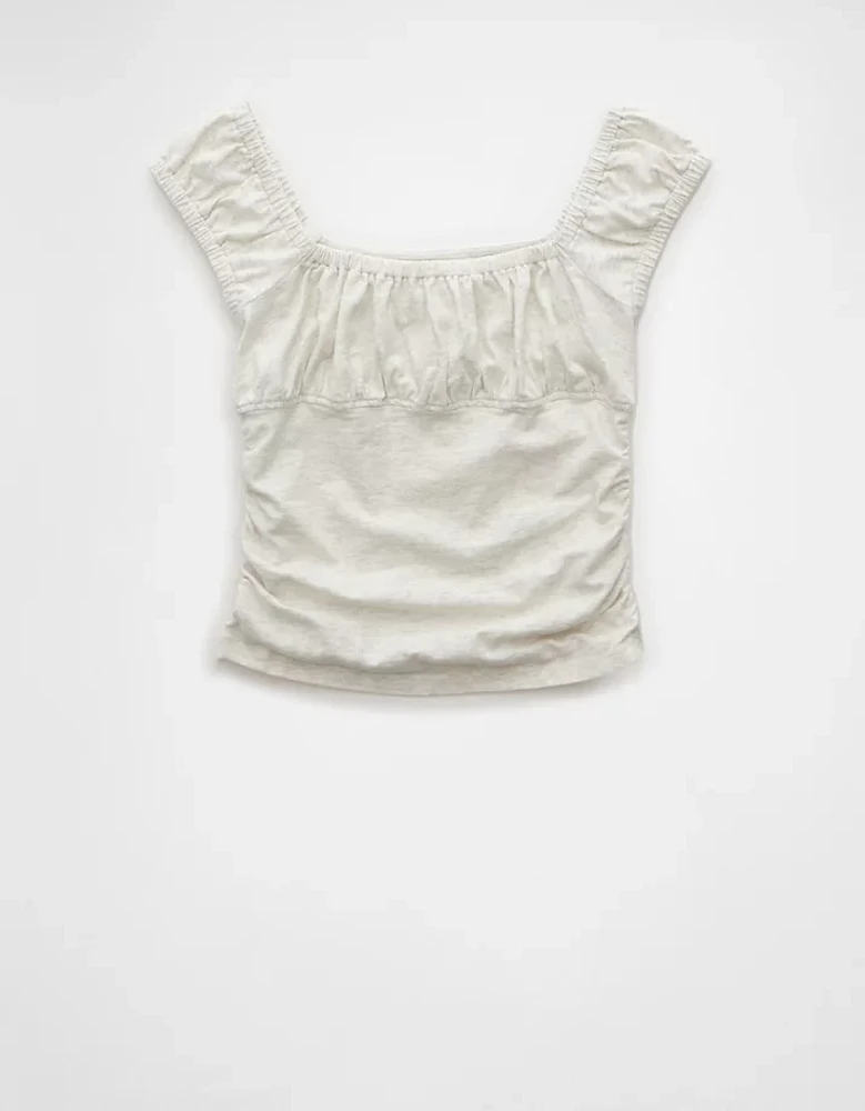 T-shirt à décolleté carré ruché AE