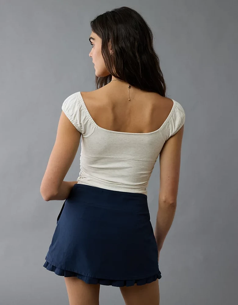 T-shirt à décolleté carré ruché AE