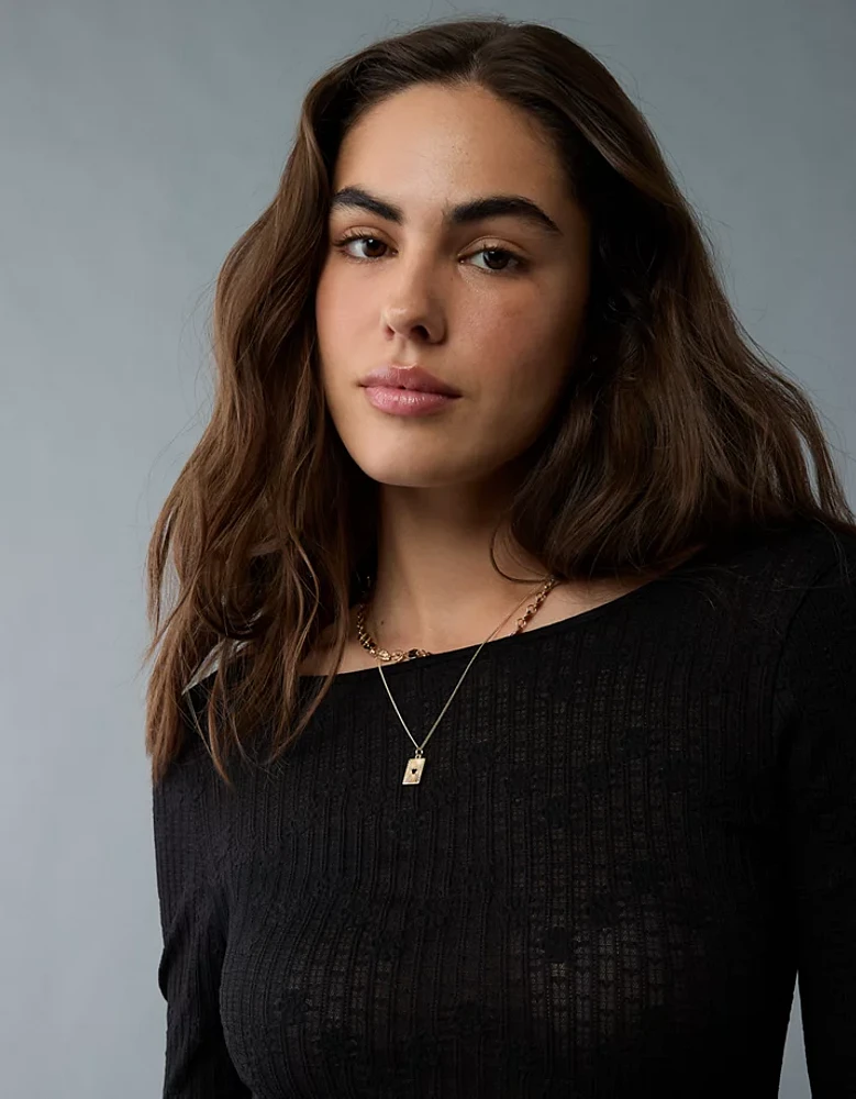 AE Long-Sleeve Lace Bodysuit