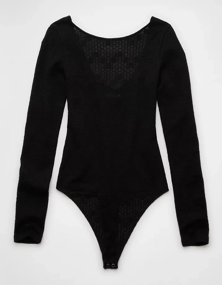 AE Long-Sleeve Lace Bodysuit