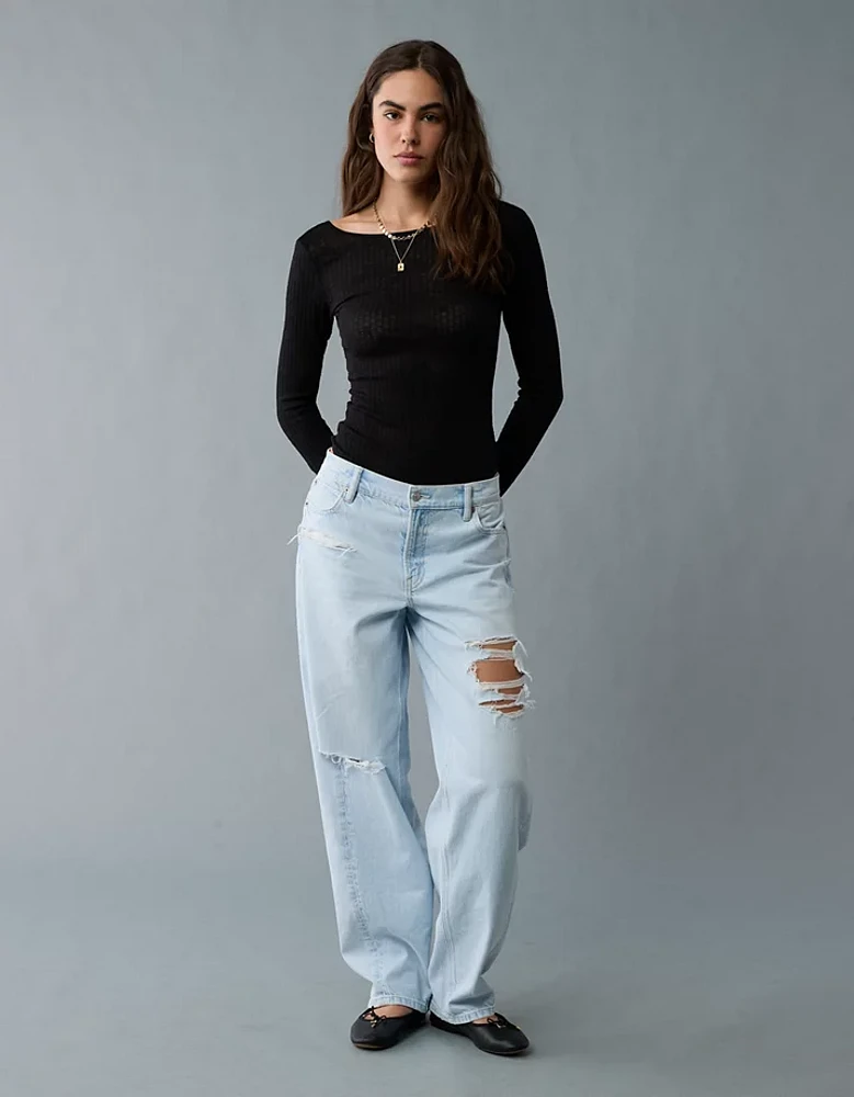 AE Long-Sleeve Lace Bodysuit