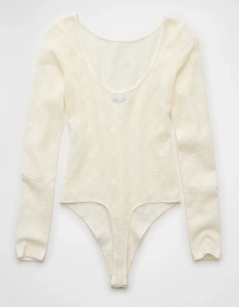 AE Long-Sleeve Lace Bodysuit
