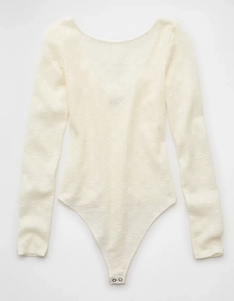 AE Long-Sleeve Lace Bodysuit
