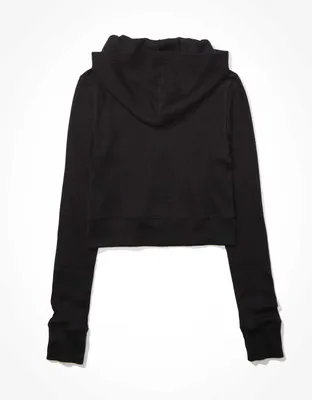 AE Cropped Plush Zip-Up Hoodie