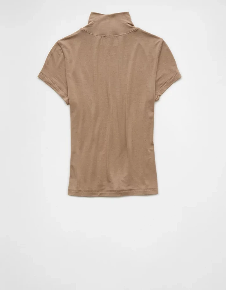 AE Cropped Soft & Sexy Mock Neck T-Shirt