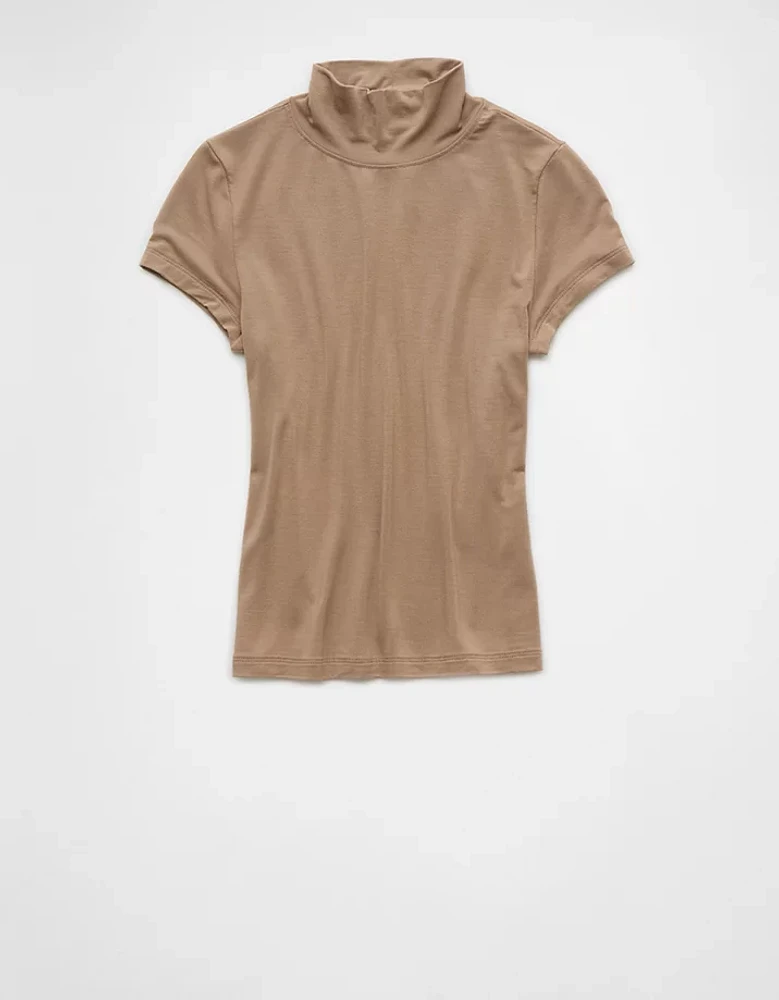 AE Cropped Soft & Sexy Mock Neck T-Shirt