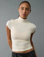 AE Cropped Soft & Sexy Mock Neck T-Shirt