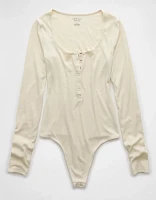 AE Long-Sleeve Henley Bodysuit