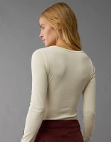 AE Long-Sleeve Henley Bodysuit