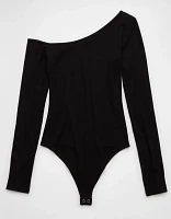 AE Long-Sleeve Asymmetrical Off-The-Shoulder Bodysuit