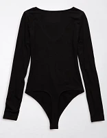 AE Long-Sleeve V-Neck Bodysuit