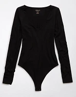 AE Long-Sleeve V-Neck Bodysuit