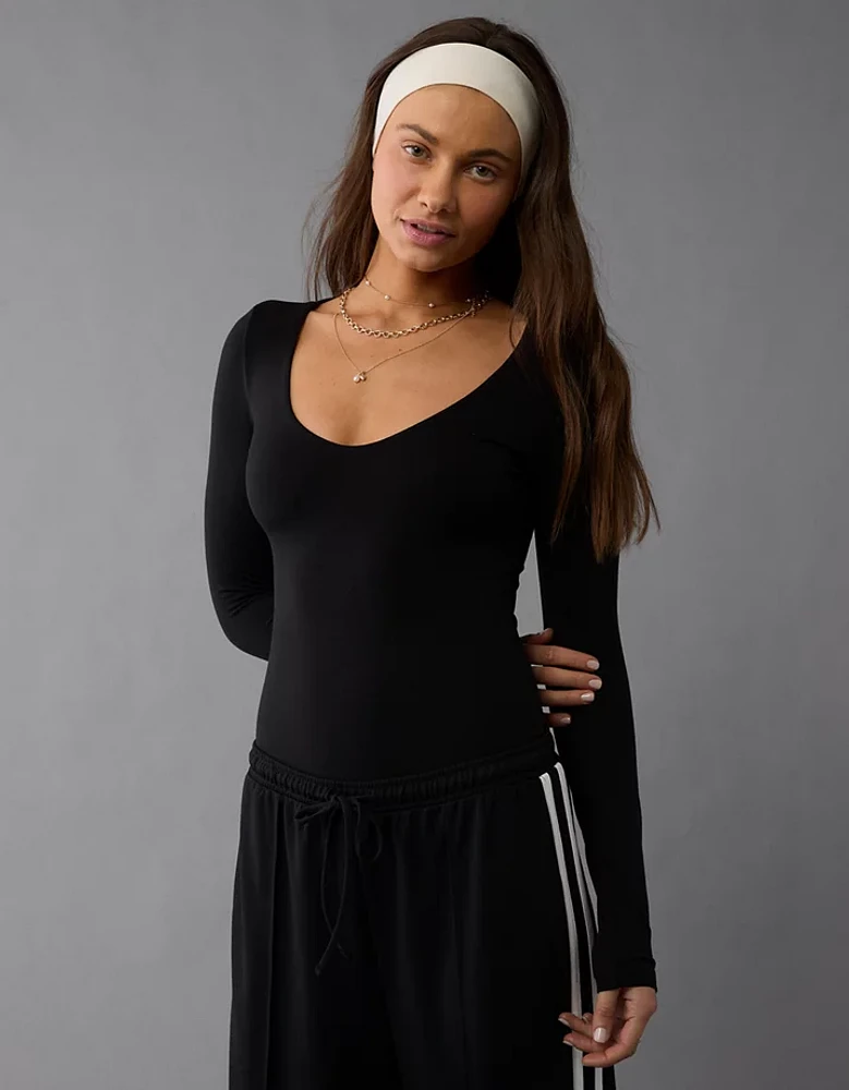 AE Long-Sleeve V-Neck Bodysuit