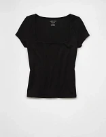 AE Square Neck Hey Baby Tee