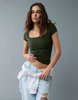 AE Hey Baby Square Neck T-Shirt