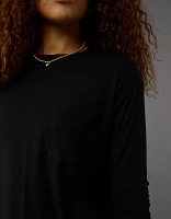 T-shirt à poche et manches longues Doux sexy AE