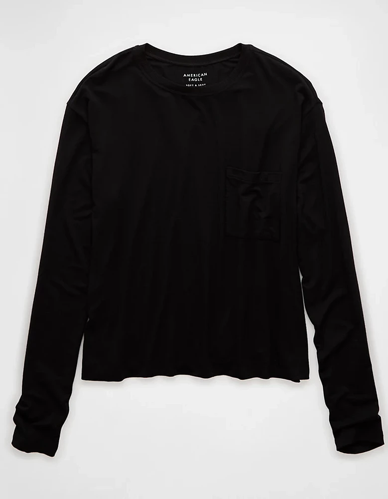 AE Soft & Sexy Long-Sleeve Pocket T-Shirt