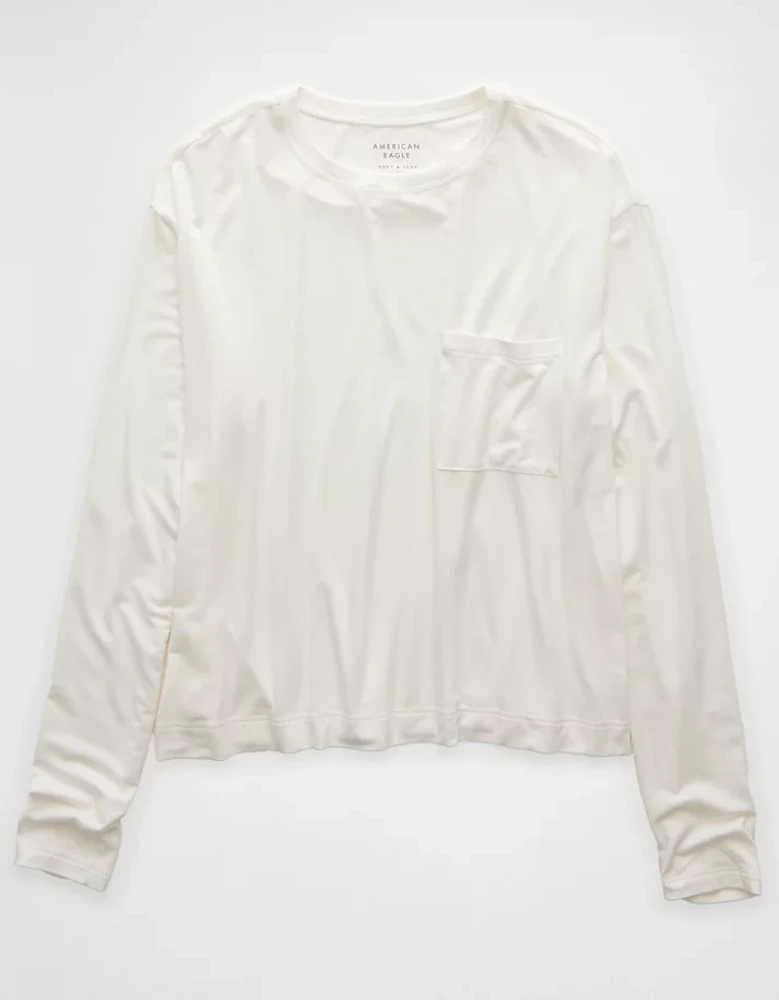 T-shirt à poche et manches longues Doux sexy AE