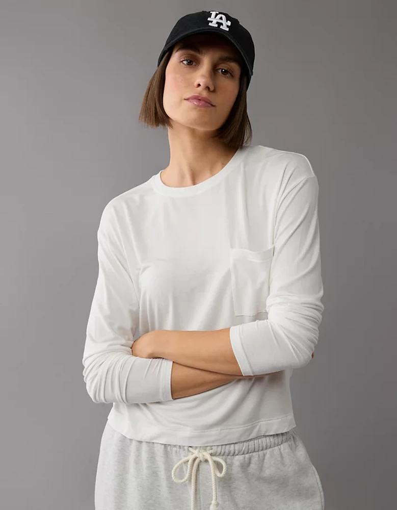 T-shirt à poche et manches longues Doux sexy AE