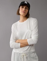 T-shirt à poche et manches longues Doux sexy AE