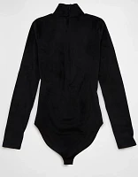 AE Long-Sleeve Mock Neck Velvet Bodysuit