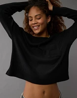 AE Plush Long-Sleeve Cropped Pocket T-Shirt